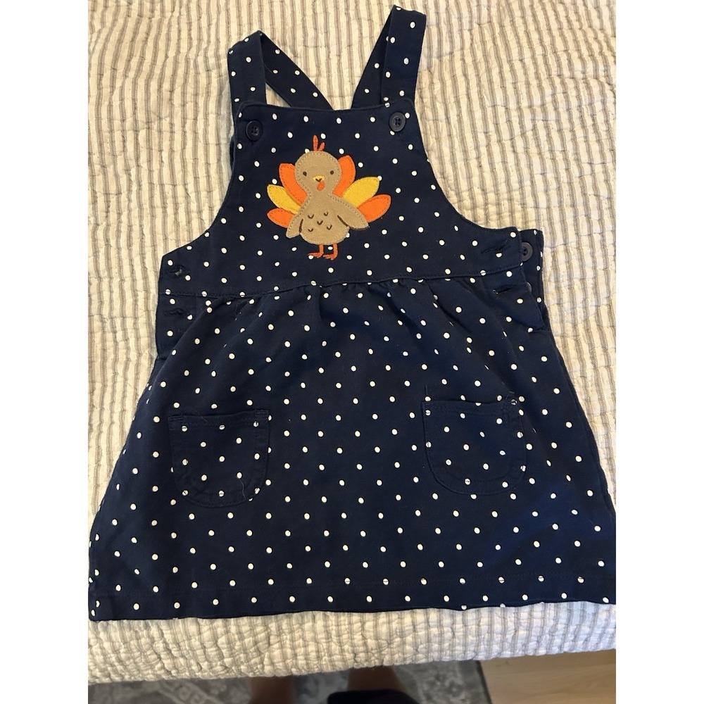Carters Toddler Turkey Jumper 18 Mon Holiday Blue Appliqué corduryFun Dress Fall